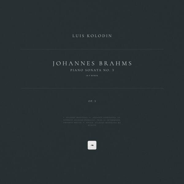 Johannes Brahms, Luis Kolodin - Piano Sonata No. 3 in F Minor, Op. 5: IV. Intermezzo. Andante molto
