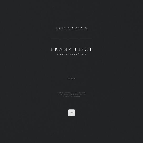 Franz Liszt - 5 Klavierstücke, S. 192